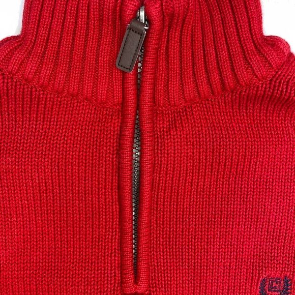 Chaps Red Half Zip Pullover Sweater - Picture 7 of 13